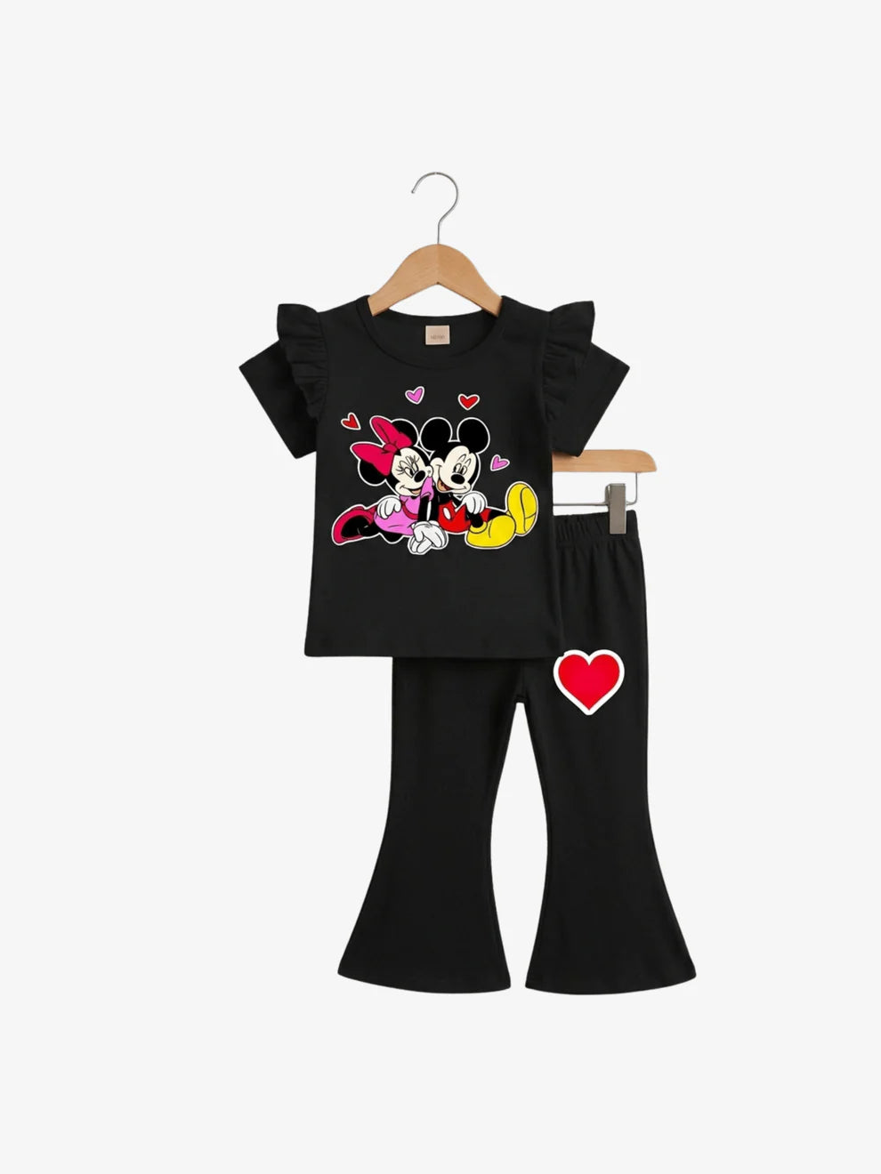Girls I Love Mom & Dad Flutter Tee & Bell-Bottom