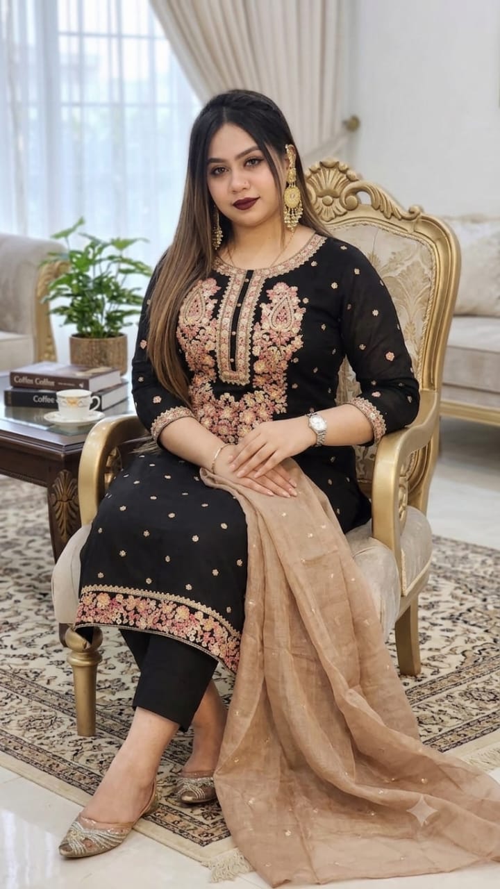 Premium Sequence Embroidery Three Piece