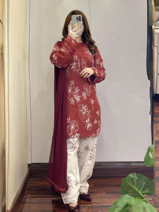 Cotton dress with skin print