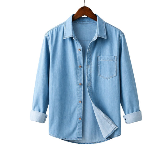 Stylish Denim Shirt - Sky Blue