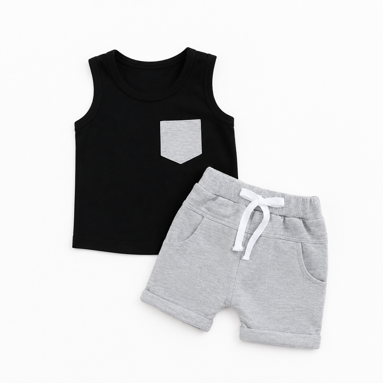 Baby Boys Black & Grey Summer Comfort Set (6 Months–6 Years)