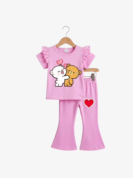 Charmmy Kitty Pink Flutter Tee & Bell-Bottom